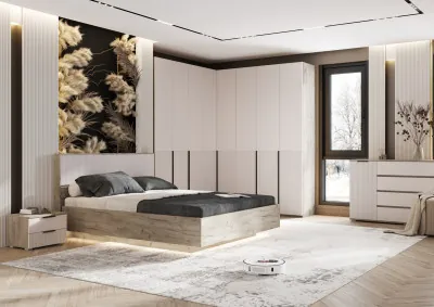 Модульная спальня Марвэл, Крафт серый/Кашемир