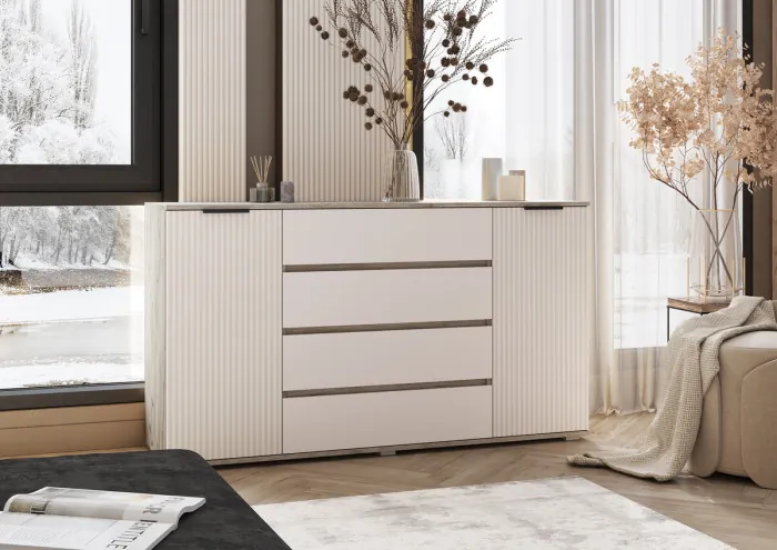 Модульная спальня Марвэл, Крафт серый/Кашемир