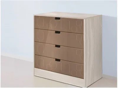 Бриз МДФ Комод (Квадрат/ Ясень шимо светлый/Шоколад)