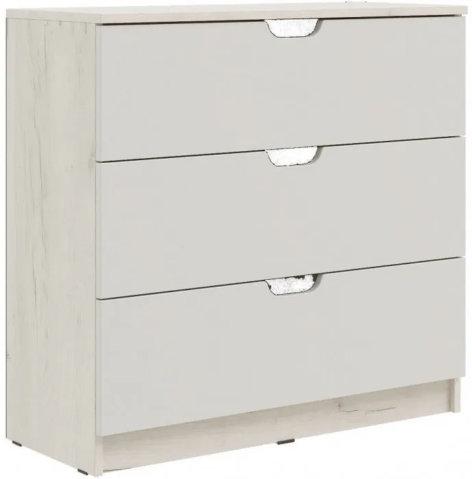 Юниор-4 Комод 3 ящика (800) (Шарли мокко, Крафт белый)