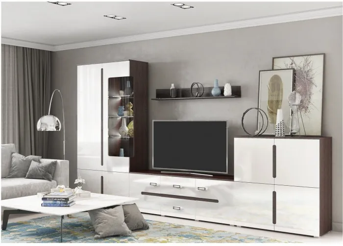 Гостиная Ким, вариант №1 (Дуб Сонома / Бетон темный)