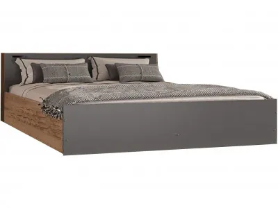 Басямиф Кровать 160, дуб крафт/графит