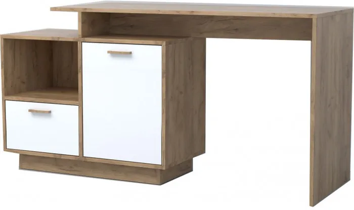 Эго Стол Ст-2 ПД (Глянец Белый/Бетон Светлый)