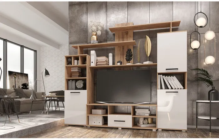 Гостиная Мини 2 (Дуб крафт/ Графит)