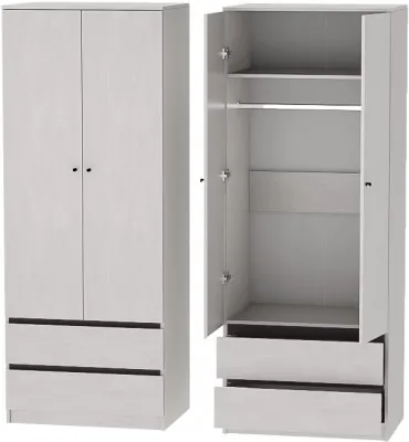 Кэт-1 Шкаф 2-х ств., Ясень анкор светлый/Графит