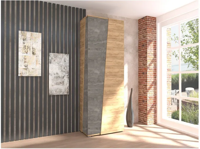 Модульная Гостиная Аллегро 10 №1 (Камень Темный/Дуб крафт золотой)