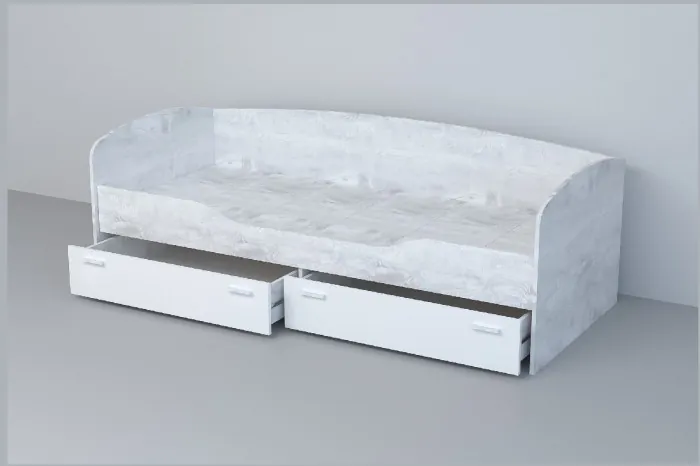 Кровать 0,8 арт.016 (Дуб Крафт Золотой/Белый Глянец)