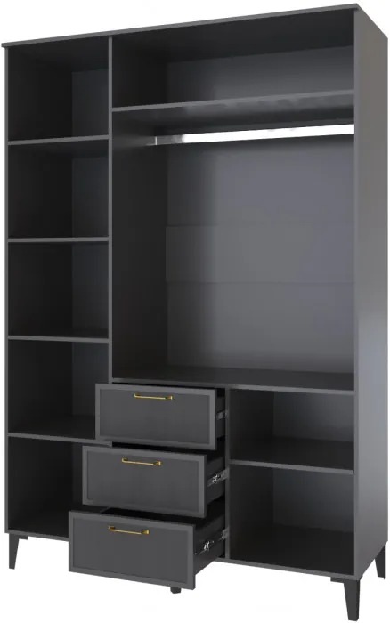 Толедо Шкаф 3-х створчатый с ящиками ТШ-24 графит серый