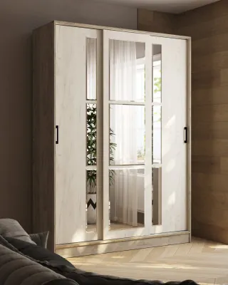 Шкаф-купе Стиль-2 1600, Дуб крафт серый/Дуб крафт белый