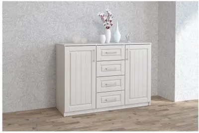 КЭТ-6 Кантри Комод 2-ств./Ящики (Бодега белая / Сандал)