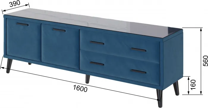 Тумба ТВ интерьерная Виго 1.6, атлантида