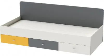 Клео К-1 Кровать Арт.010 (Графит/Миндаль/Солнечный)