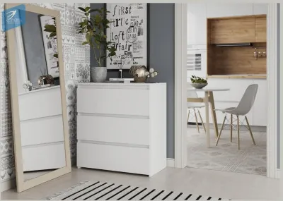 Милано-1 Комод (Белый, Белый)