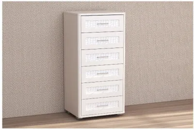 Кэт-4 Комод 6 ящиков (Caiman белый/Бодега белая)