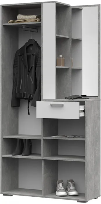 Денвер прихожая (1000х1950х354) ателье светлое/белый