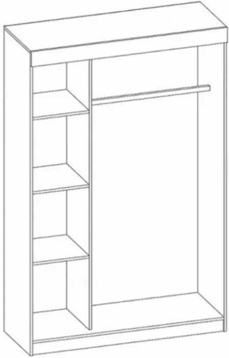 Бася Шкаф-купе с антресолью (Дуб крафт/ Графит)