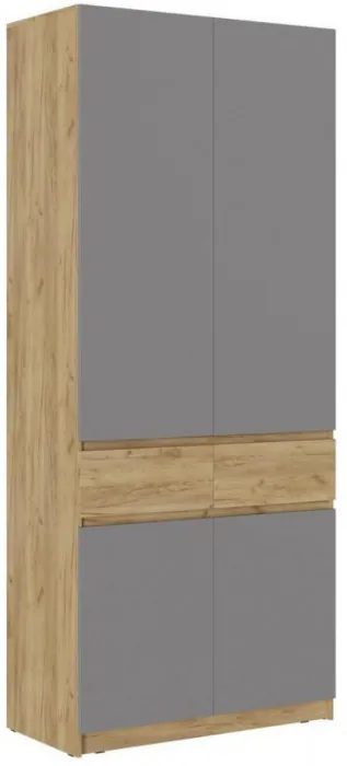 Шкаф двухстворчатый (Крафт белый, Графит)