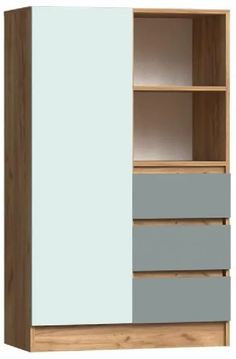 Челси Цвет Шкаф комбинированный (Слоновая кость/Глиняный серый/Дуб крафт)