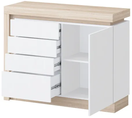 Астра Комод №2, Белый глянец/Сонома