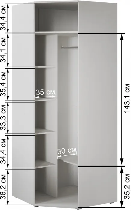 Ливорно Шкаф угловой ЛШ-25 ясень анкор светлый патина серебро