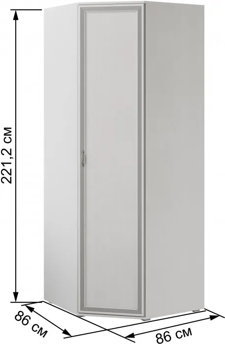 Ливорно Шкаф угловой ЛШ-25 ясень анкор светлый патина серебро