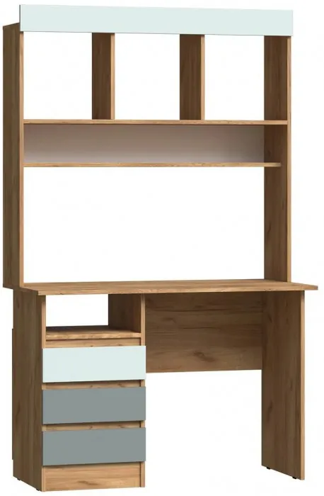 Челси Цвет Стол письменный + Надстройка (Слоновая кость/Глиняный серый/Дуб крафт)