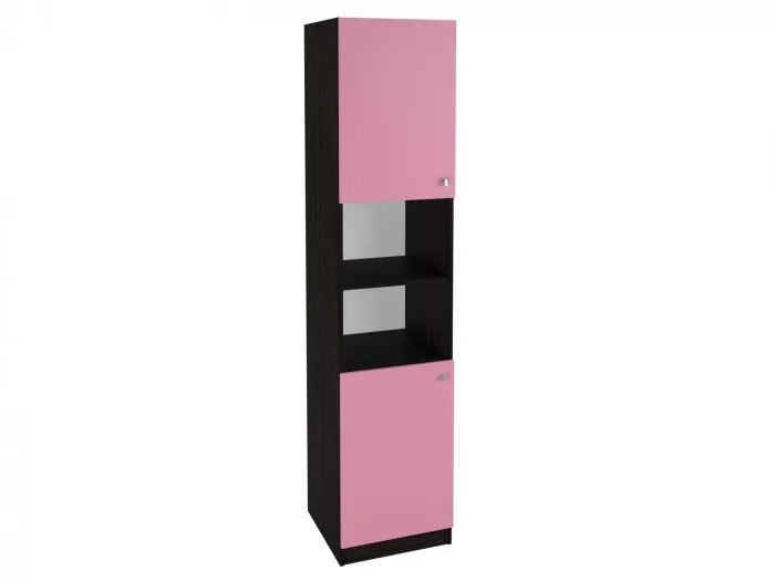Шкаф-пенал закрытый 2/3 Венге/Розовый