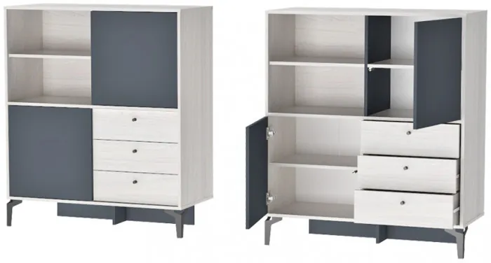 Модульная Гостиная Лион, набор 11, Ясень анкор светлый/Графит