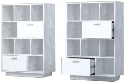 Эго Комод К-1 ПД (Глянец Белый/Бетон Светлый)