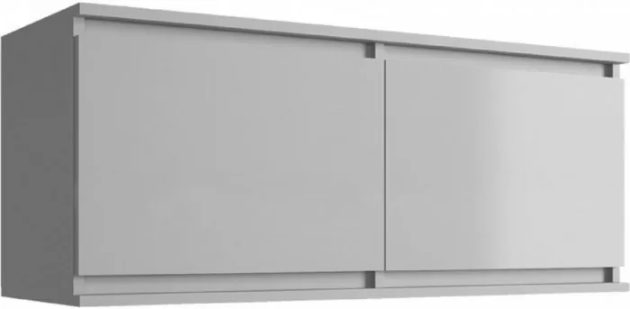 Челси Полка навесная (Антресоль малая) (Белый глянец, Дуб Сонома)