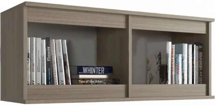 Челси Полка навесная (Антресоль малая) (Белый глянец, Дуб Сонома)