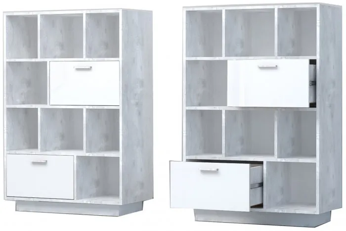 Эго Комод К-1 ПД (Глянец Белый/Дуб Крафт Золотой)