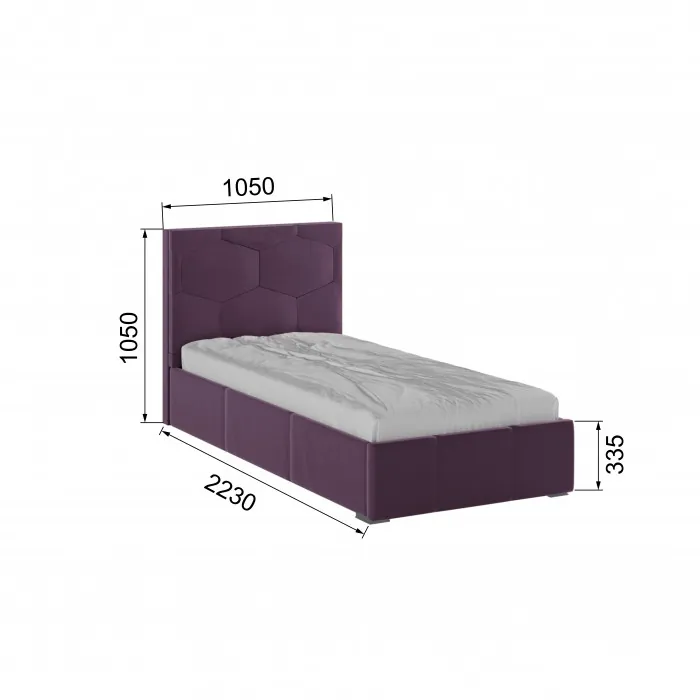 Манука Кровать интерьерная 900 винный, ортопед