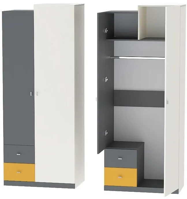 Модульная детская Клео набор 3 (Графит/Миндаль/Солнечный)