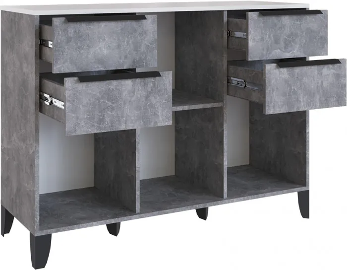 Малави Комод МК ателье светлое/белый глянец