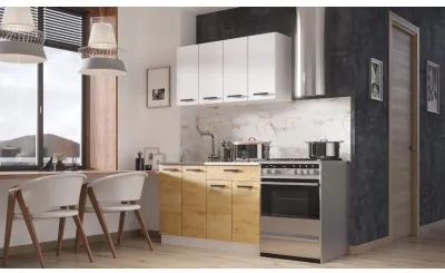 Кухня ЛДСП Хозяюшка 1200, Вотан/Белый