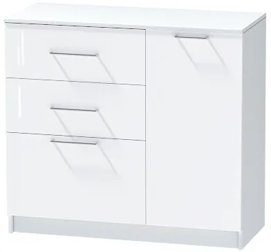 Комод №2 "Иннэс-7", Белый/Белый глянец
