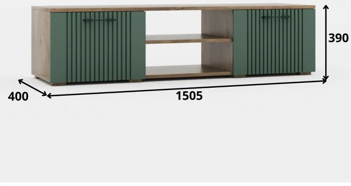 Тумба под телевизор "Монреаль" - Белый текстурный/Ясень белый