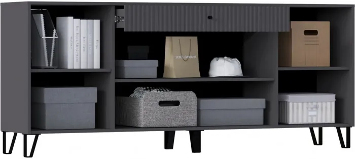 Модульная гостиная Оливия, композиция 4 (Графит, Графит Софт)