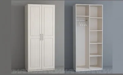 КЭТ-6 Кантри Шкаф 2-х створчатый (Бодега белая / Сандал)