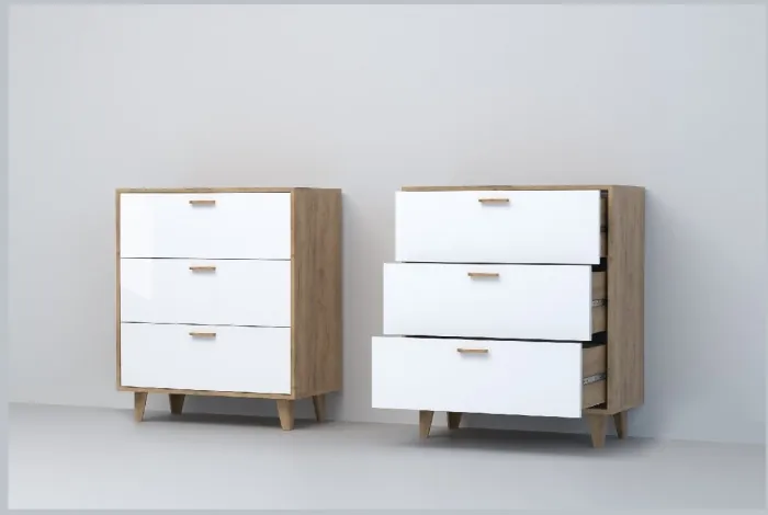 Эго Комод К-3 НГ (Глянец Белый/Бетон Светлый)