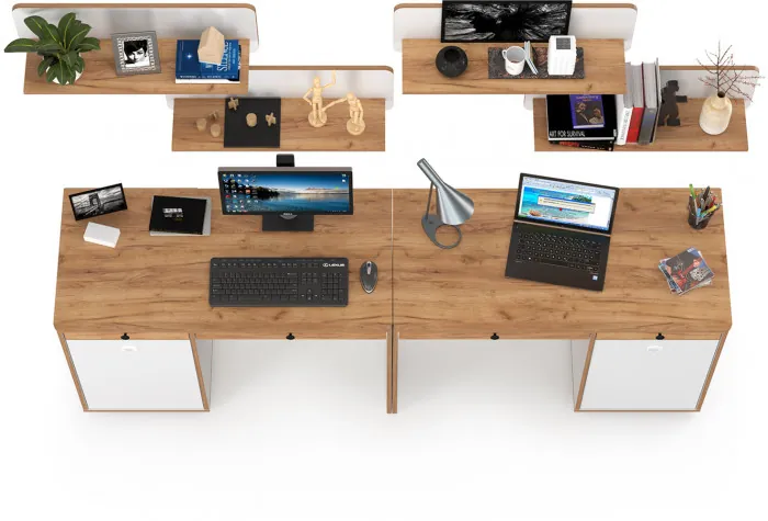 Вуди Компоновка № 02, цвет белый премиум/дуб крафт золотой, ШхГхВ 220х52,7х180 см., универсальная сборка