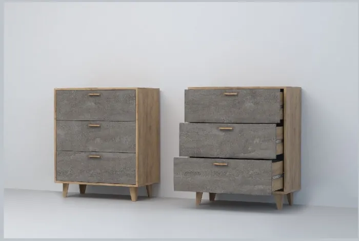 Эго Комод К-3 НГ (Глянец Белый/Дуб Крафт Золотой)