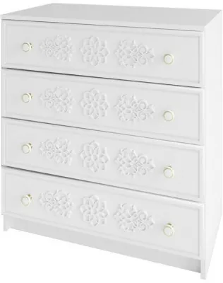 МС Ки-Ки Комод КМД 800.1, Белый/Белое дерево