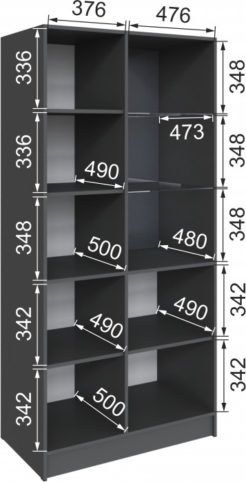Набор мебели для гостиной "Мадрид", Белый/Графит серый