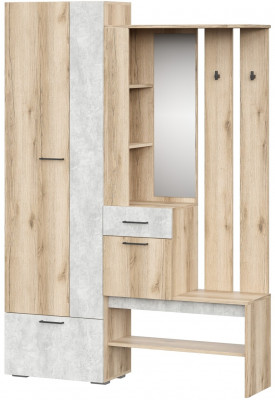 Набор мебели для прихожей &quot;Фаворит 1&quot;Дуб Делано/Цемент Светлый