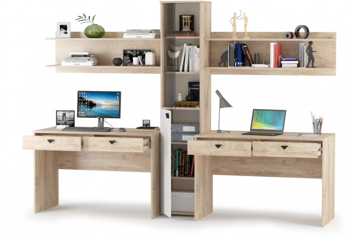 КР100 Бостон № 06, цвет дуб эндгрейн элегантный/, 12.69+09.132+13.155+12.69+09.132, ШхГхВ 269х57,2х194,4 см., универс. сборка