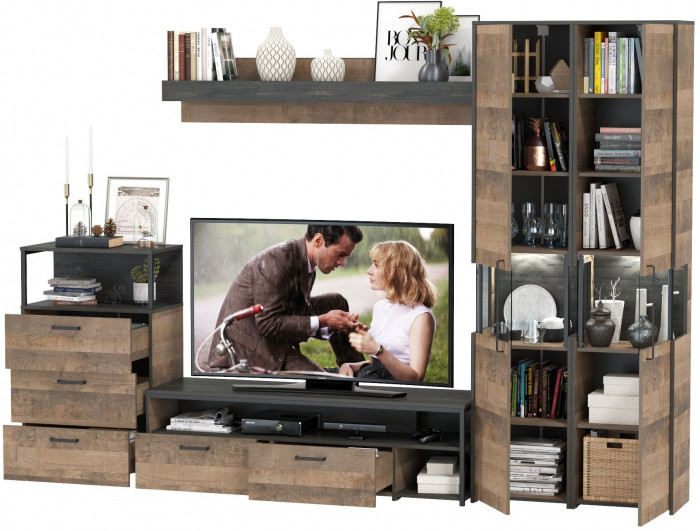 Трувор Гостиная 037, дуб гранж песочный/интра