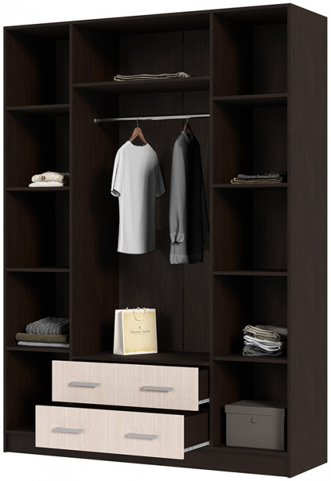 Квадро шкаф 4-х ств (1600*2200*500 мм) венге/дуб белфорд