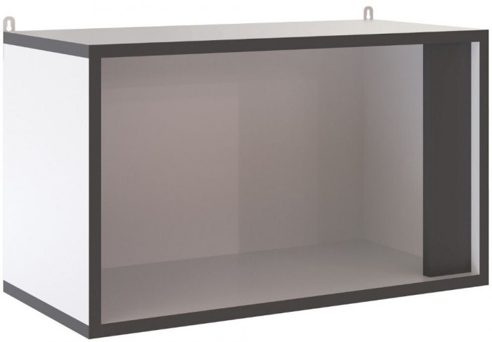 Асцелла Полка навесная закрытая белый/графит серый